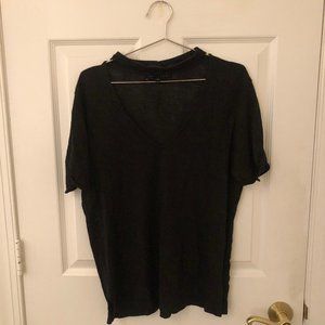 Black top with cut out in the front